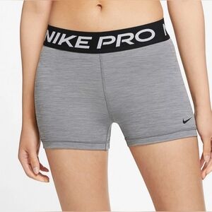 Nike Pro Women's 3" Dri-FIT Training Shorts Gray Black AO9977-063 Size XL